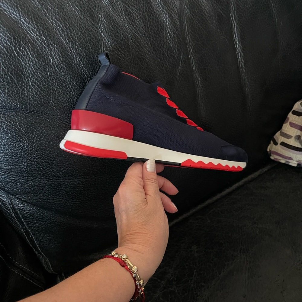 Hermes VOLO Navy and Red Women's Sneakers - Picture 7 of 8
